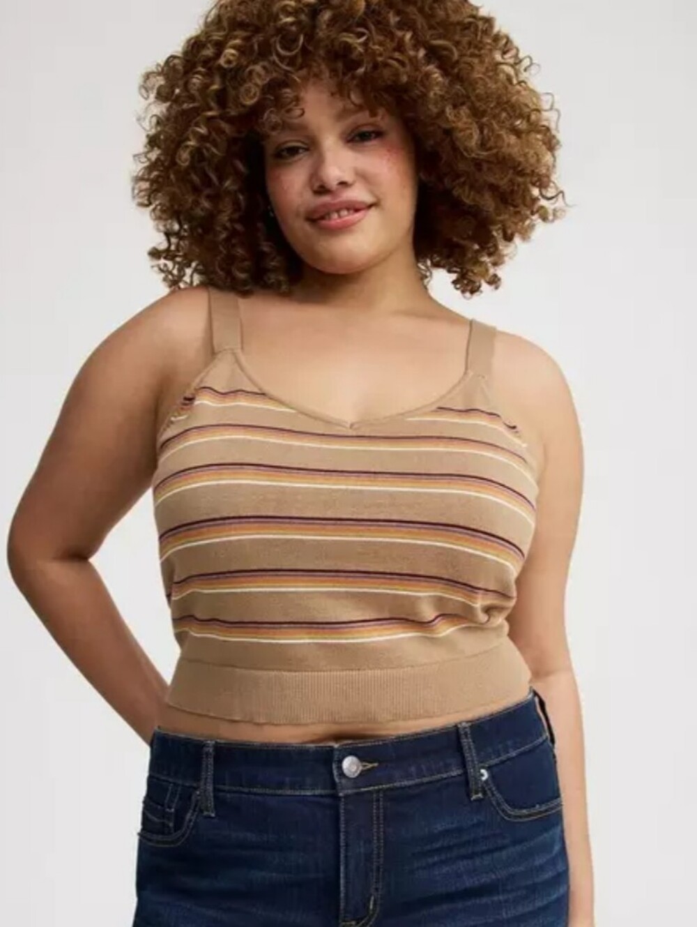 Torrid Retro Striped Cropped Sweater Tank